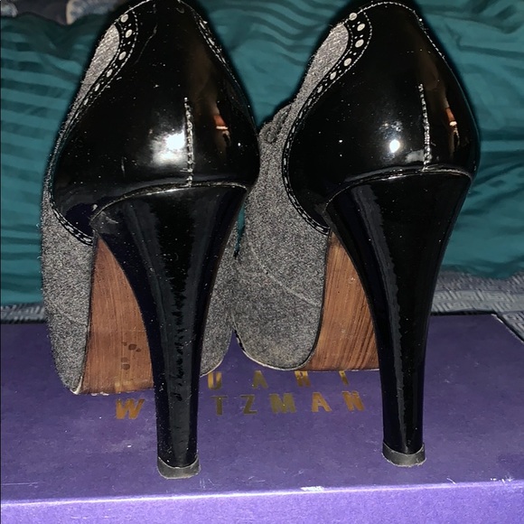 Stuart Weitzman flannel and patent platform - Picture 3 of 4